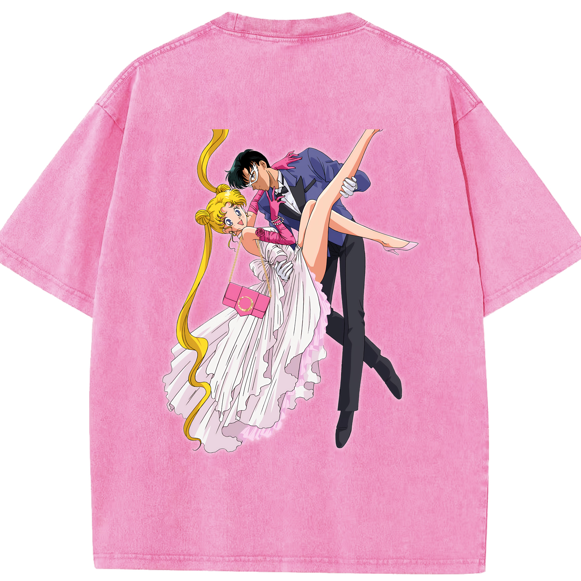 （画像用） 美少女戦士セーラームーン 愛野 美奈子 あいの みなこ Sailor Moon Aino Minako 綿100% ヴィンテージ風 半袖Tシャツ（背面プリント）